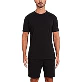 netdraw Men's Ultra Soft Bamboo Viscose Pajama Sets Lightweight Comfy Lounge Sleep Short Sleeve Pjs Sleepwear