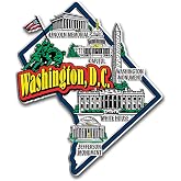 Washington, D.C. Jumbo Map Magnet by Classic Magnets, 3.6" x 4.3", Collectible 3D Rubber Vintage-Style Souvenirs and Gifts Made in the USA