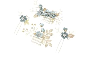NUOBESTY Bridal Hair Accessories 4 Pcs Wedding Hair Comb Rhinestones Crystal Floral Bridal Hair Clips Hair Pin Hair Jewelry f