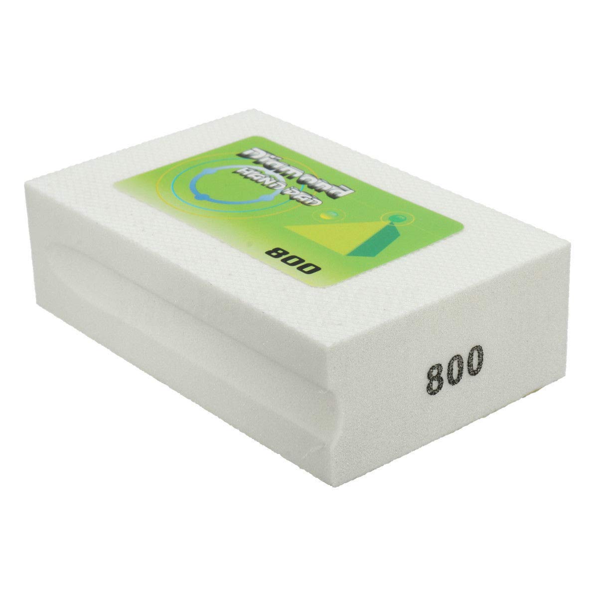 BE-TOOL Diamond Hand Polishing Pads 800 Grits White, Foam, Resin, 3.54" x 2.16" x 1.06", 30g, 1 x Diamond Polishing Pad, Stone, Glass, Ceramic, Marble, Granite