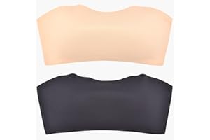 VeaRin Teens Strapless Bras Bandeau Tube Top Training Bras for Girls 10-12 12-14 14-16,32A 34A 36A 38A Push Up Bras