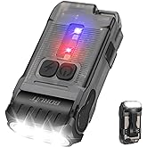 BORUIT V15 LED Small Powerful EDC Flashlight with Warm White Red Light,Bright 1200LM USB C Rechargeable 10 Modes Mini Pocket Keychain Flash Light with Clip,IP67 Waterproof,80&deg;Head Swivels,Tail Magnet