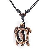 Scddboy Hawaiian Sea Turtle Pendant Necklace for Men - Adjustable Cord Surfer Necklace