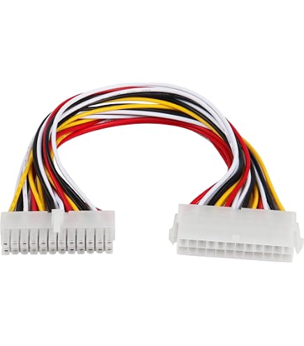 Zahara 24-Pin Dual PSU Verlängerungskabel - 1 Auf 2 Splitter Für ATX-Netzteile, 20 Cm