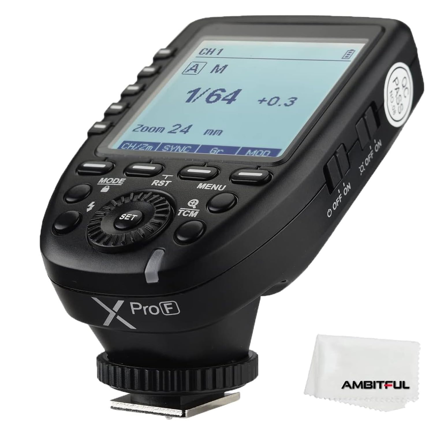 Godox Xpro-F TTL 2.4G Wireless High Speed Sync 1/8000s X System HSS Flash Trigger-Manual Function Large Dot Matrix LCD 5 Dedicated Group Buttons, 11 Customizable Functions for Fuji Cameras