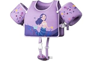 TOBSABPX Toddler Swim Vest, Toddler Floaties Fit 20-66LBS, Swim Vest for Toddlers Learning to Swim, Puddle Kids Jumper with Adjustable Strap, Swim Jacket Arm Floaties for Baby Boys Girls 1-7 Years Old