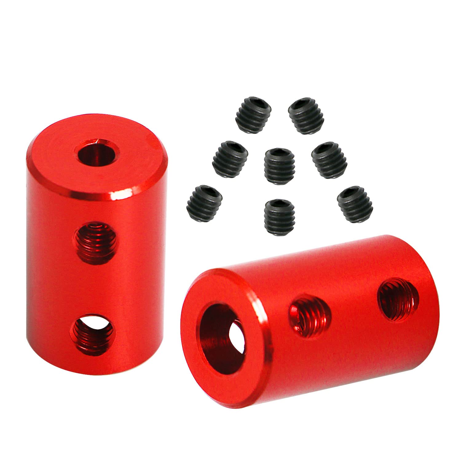 Ohamtes 2Pcs shaft diameter 3mm to 6mm rigid coupling, suitable for 3D printers, DIY encoders, motor connectors, motor guide shaft couplers, model shafts, motor guides, CNC machine tools