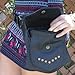 Black Leather Travel Belt, Fanny Pack with Gold Studs and Metal Grommets, for Men & Women, One Size Fits All, Perfect for Burning Man Festivals, and More