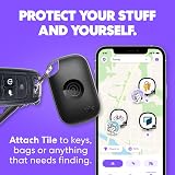 Life360 Tile Pro Bluetooth Tracker Key Finder iOS Android 500 feet IP68 Black view 2