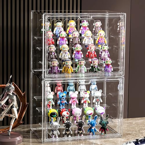 Dasellfa Display Cases for Collections, Plexiglass Display Case, Methacrylate Display Case, Transparent Acrylic Collector's Showcase, with Door, Action Figures, Toys, Miniatures (36 x 23 x 27 cm)