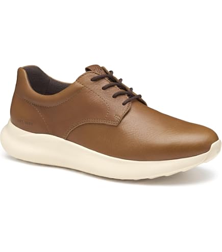 Johnston & Murphy Men's Hayden Plain Toe Sneaker Dress Casual Shoe, Brown Oiled Full Grain, 8 M