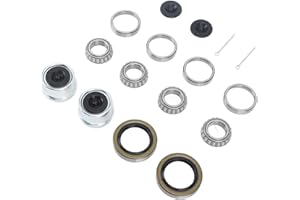 ZASCHMOY 2 Sets Trailer Axle Bearing Kit - 16pc Complete Assembly with Grease Seals, Races, and Steel Alloy Components - Fits