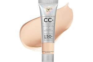 IT Cosmetics Your Skin But Better CC+ Cream Travel Size - Color Correcting Cream, Full-Coverage Foundation, Hydrating Serum & SPF 50+ Sunscreen - Natural Finish - 0.4 fl oz