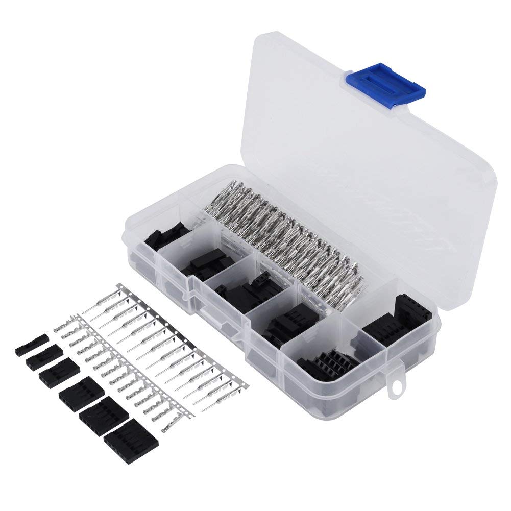 370pcs Jumper Wire Pin Connector Kit, Male Female Crimp Terminal,1-6 Pin Jumper Wire Housing Kit