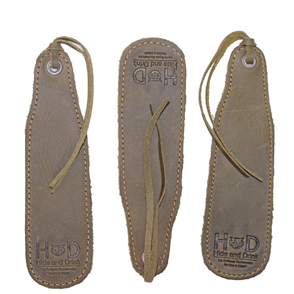 Leather Bookmark Handmade by Hide & Drink :: Smoke