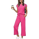 Sampeel Two Piece Sets for Women Summer Vacation Outfits Cap Sleeve Tops Lounge Matching Sets Clothing Beach Fashion Clothes