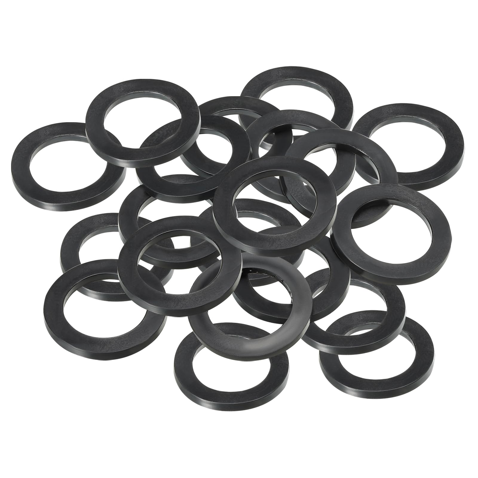 PATIKIL M30 Rubber Flat Washer, 20 Pack 30mm ID 40mm OD 3mm Thick Sealing Spacer Gasket Ring for Faucet Pipe Water Hose Fastener Bolt, Black