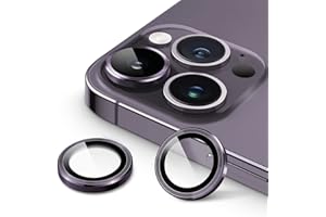 JETech Camera Lens Protector for iPhone 14 Pro 6.1-Inch and iPhone 14 Pro Max 6.7-Inch, 9H Tempered Glass Metal Individual Ri