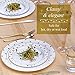 Silver Spoons Party 40 PC Dinner Side Plates Disposable Dinnerware Set | Charming Dots Collection, 20 Servings, White/Gold