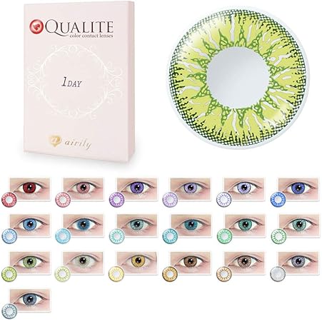 Amazon クオリテ ワンデー Uv 1箱6枚入 度あり 度なし 14 2mm Qualite 1day Uv コスプレ カラコン カラーコンタクト 緑 黄緑 イエローグリーン グリーン 高発色 シトロングリーン 0 00 Qualite ソフトコンタクトレンズ