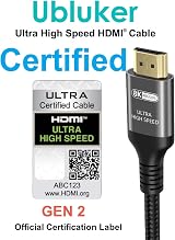 Ubluker Ultra High Speed HDMI Cable 48Gbps 3M Certified 8K 4K 240Hz HDR10+ eARC view 2