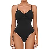 Avidlove Body Suits for Womens Sexy Ruched V Neck Thong Bodysuit Backless Sleeveless Double Lined Cami Body Suit Top