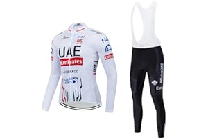 X-CQREG Men's Cycling Clothing Set Long Sleeve Cycling Jersey Zipper Pocket Bike Outfit Cycling Bib Pants Gel Padded