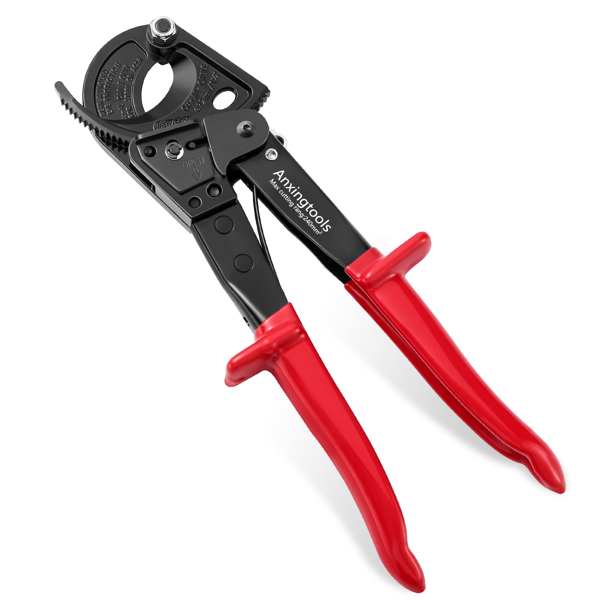 Ratchet Cutters, Anxingtools HS325 Heavy Duty Wire Cutter for Aluminum Copper Cable up to 240mm², Ratchet Cable Cutters (HS325)