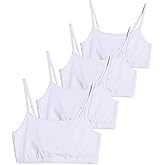 Comfneat Women's 4-Pack Adjustable String Bralette No Padding Cotton Spandex Bra