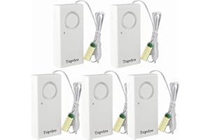 Topvico Water Leak Detector, 120dB Loud Siren, Powered by 9V Battery (not Include), Sensor Alarm for RV Kitchen Basement Water Heater, 5 Pack