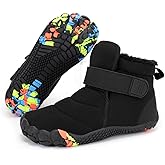 XJITIGER Barefoot Winter Boots Kids: Minimalist Zero Drop - Wide Toe Box Snow Boots for Toddler/Boys/Girls