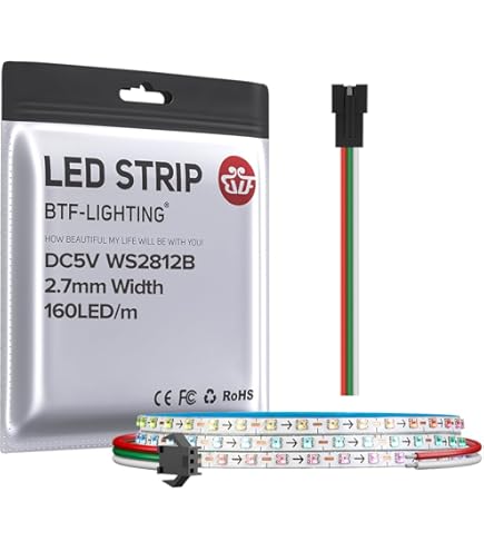 LED Strip Light 5V, 3 Mm Wide Ultra Narrow White 6000k 16 4ft 5m 400 Leds M Total 2000 Leds Cob Neon Light Strips For Party Counter Shelf Home