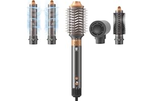 WEBEAUTY Hair Dryer Hot Air Styler: High-Speed Blow Dryers with Negative Ionic for Fast Drying Frizz Control, Airflow Auto Wrap Curling Iron Curler Oval Volumizer Round Brush for Styling Smoothing Volumizing