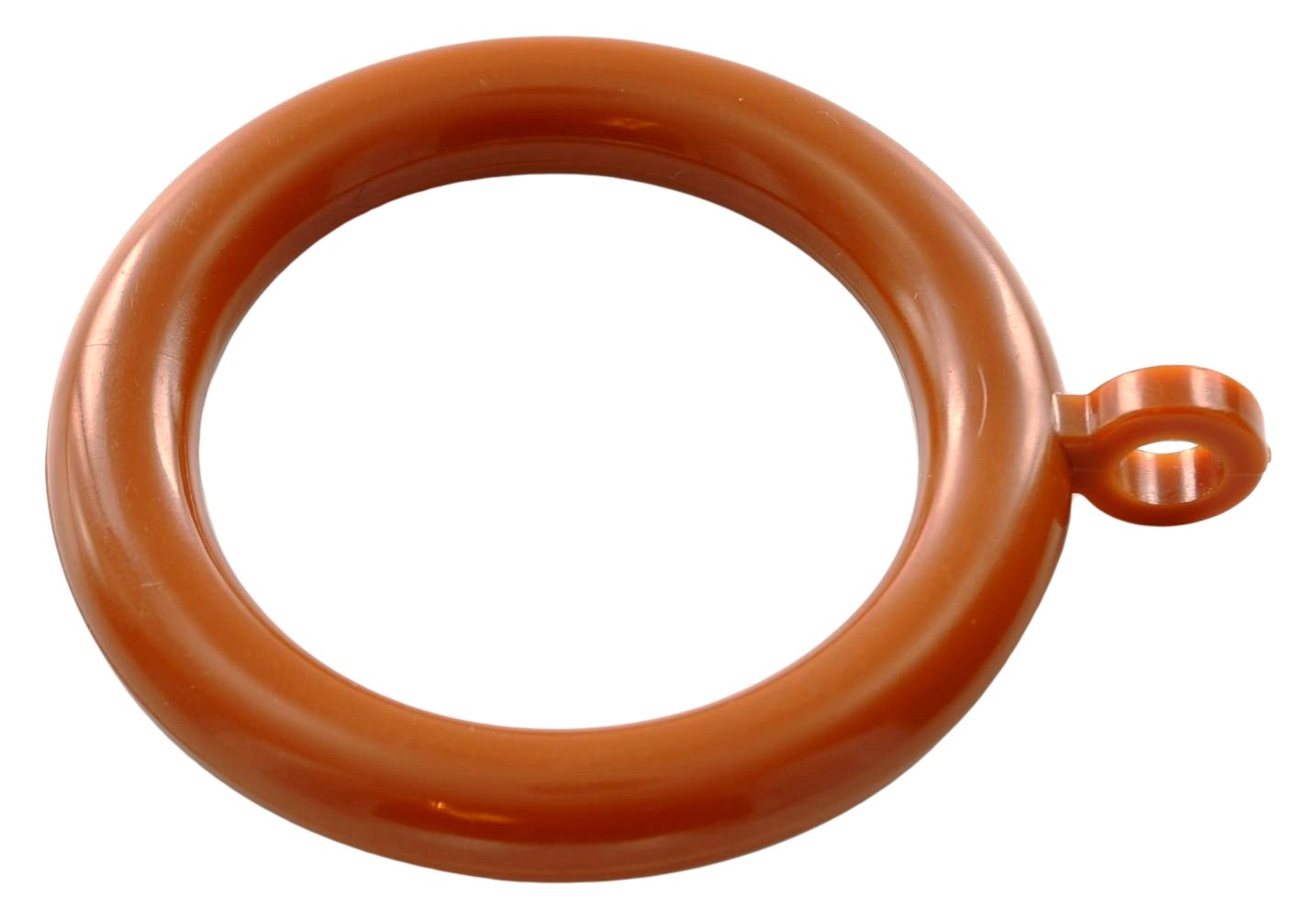 Merriway BH04513 (24 Pcs) Plastic Curtain Pole Rod Drapery Rings with Fixed Eye, Inner Diameter 25mm (1 inch) and Outer Diameter 33mm (1.1/4 inch) Medium Brown - Pack of 24 Pieces