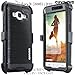 Samsung Galaxy Luna / J1 (2016) J120 / Amp 2 / Express 3 Case, COVRWARE [IRON TANK] Built-in [Screen Protector] Full-Body Rugged Holster Armor [Brushed Metal Texture][Belt Clip][Kickstand], Black