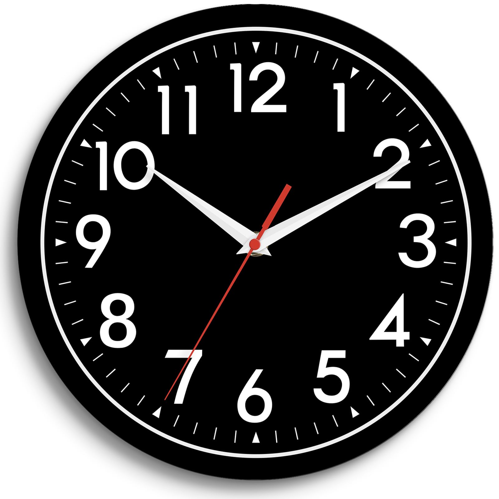 Photo 1 of DAXSMY Wall Clock Black Battery Operated 10 Inch Simpel Silent Non Ticking Analog Decorative for Kitchen Bathroom Bedroom Office Living Room School Classroom(Black)
