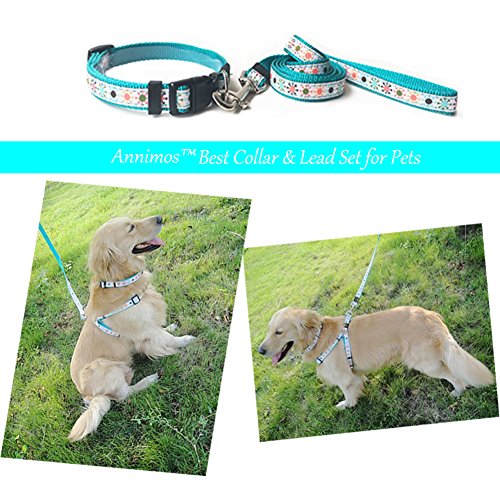ANNIMOS Pet Dog Cat Collar & Leash Set Adjustable Collars - Thumbnail 7