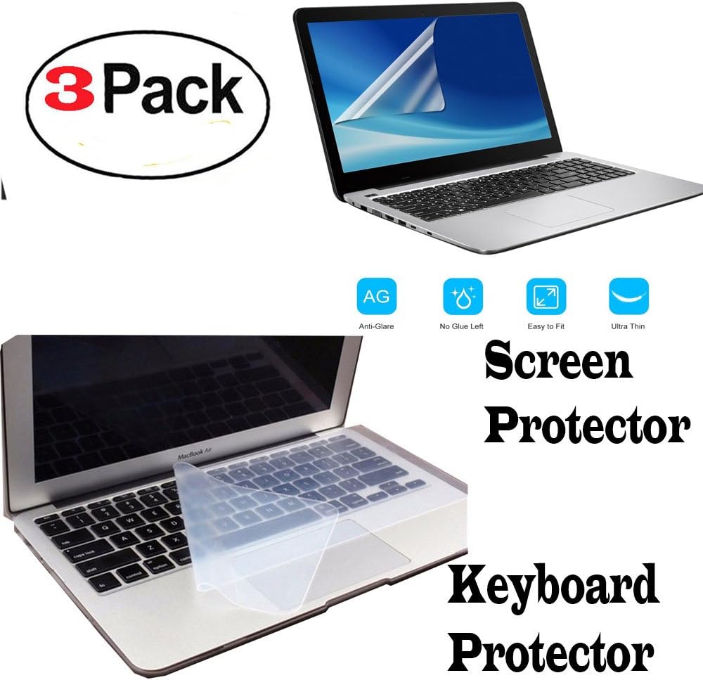3 PACK Combo of Laptop Keyboard Protector/ Keyboard Skin 15.4, 15.6