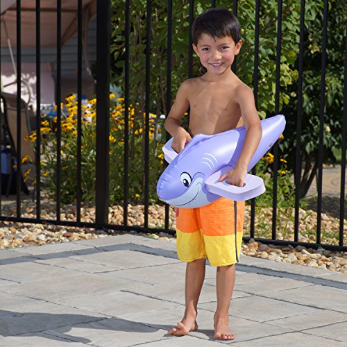 Aqua Leisure Portable Pals Foam Handle Inflatable Kickboard, Shark