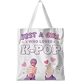 CYUXING K-Pop Gift Tote Bag for Kpop Music Girls, Stylish Korean Drama Canvas Tote Bag for Women Party