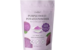 Grelim Premium Purple Sweet Potato Powder 8 Oz, Pure Natural Ube (Purple Yam) Powder Gluten Free Vegan Non-GMO 227g