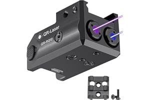 QR-LASER Red Green Purple Blue Laser Light Combo, 800 Lumens Tactical Flashlight Laser Sight, Built-in USB Rechargeable Battery, Adjustable Compact Tactical LED Light Laser Beams for Handguns with a Rail
