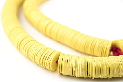 Amazon Com African Vinyl Beads Ghana Vulcanite Crafts Supplies For Diy Jewelry Making Necklaces Bracelets 10mm Yellow Arts Crafts Sewing