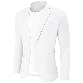 CORSKI Men's Casual Blazer Linen Sport Coat Two Button Lightweight Jackets Business Daily Suit