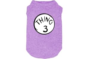 WEOKWOCK Sports Fan Dog T Shirt Pet Supplies Dog Funny Culture Shirts Mark Thing 1 to Thing 3 Printed Multiple Dogs Clothes Puppy Vest (Small, Purple03)