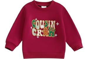 Ayalinggo Baby Girl Christmas Outfit Toddler Gingerbread Cousin Crew Sweatshirt Oversized Sweater Kids Fall Winter Clothes