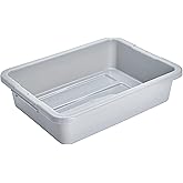 Rubbermaid Commercial Products Standard Bus/Utility Box 4.6-Gallon Gray Plastic Heavy Duty Restaurant Wash Basin/Dish Washing Tub for Kitchen Organization/Storage