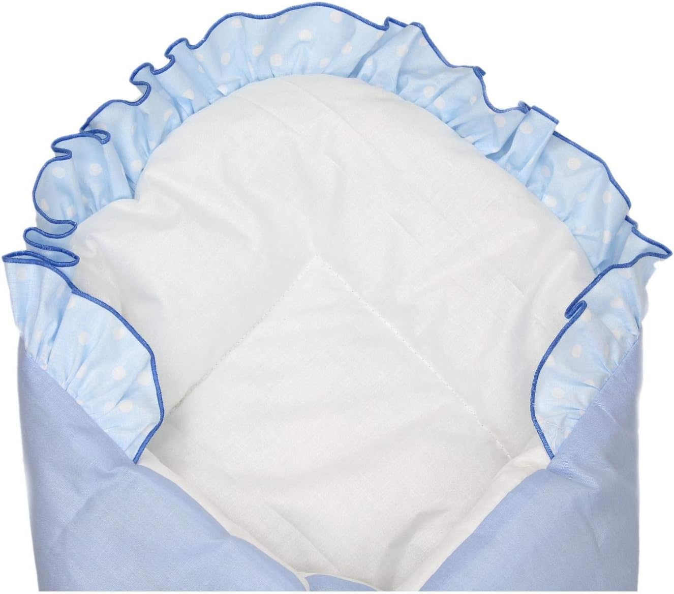 TupTam Baby Swaddle Blanket Padded Wrap with Deco Bow, Blue, 70 x 70 cm - Image 4