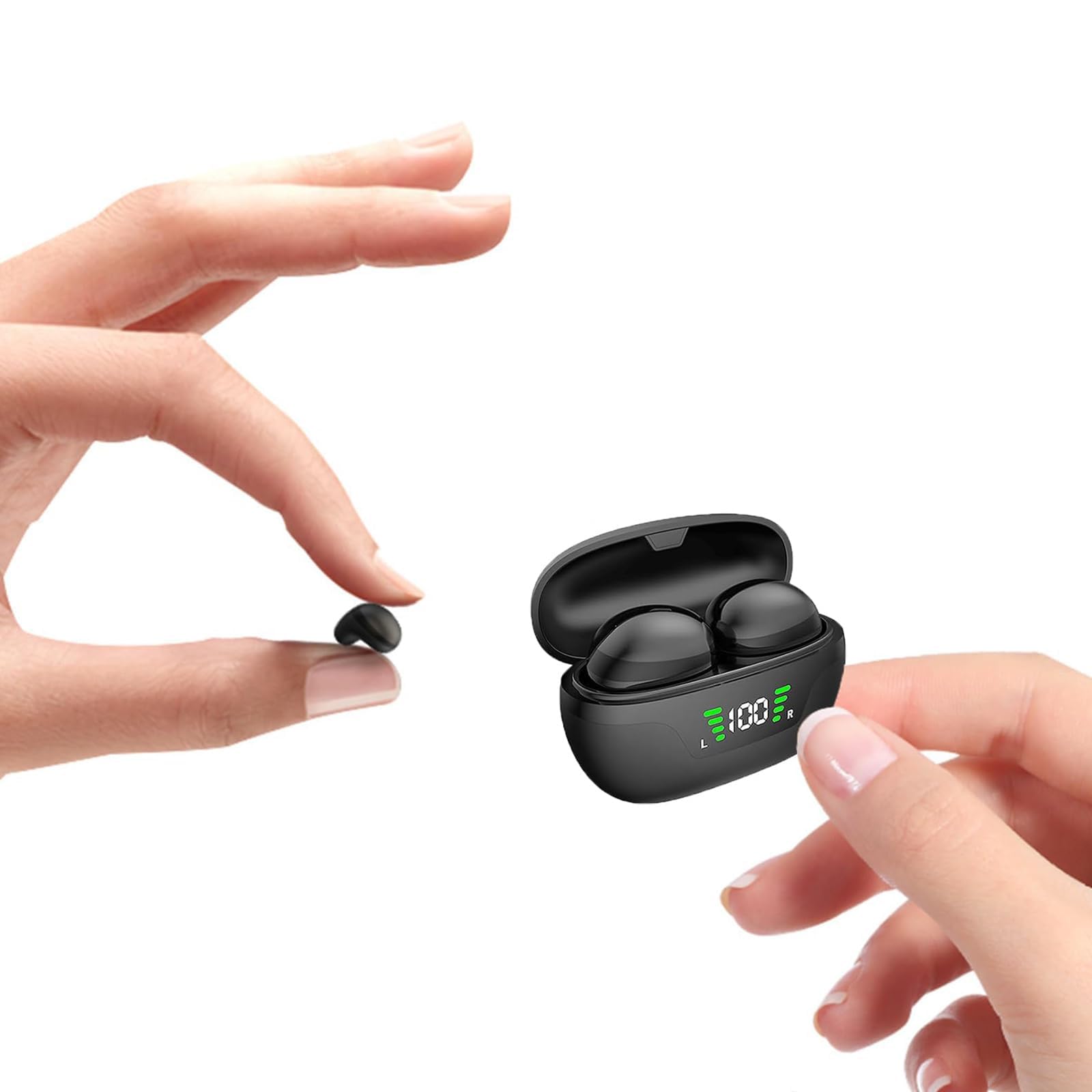 Xmenha Wireless Small Invisible Earbuds Mini Micro Tiny Smallest Invisible Earphones for Small Ears Bluetooth Tiny Smallest Hidden Mini Ear Buds Headphones Discreet Low Profile Spy Earpiece