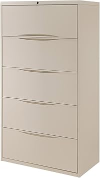 Amazon Com 36 W Premium Lateral File Cabinet 5 Drawer Putty Office Products